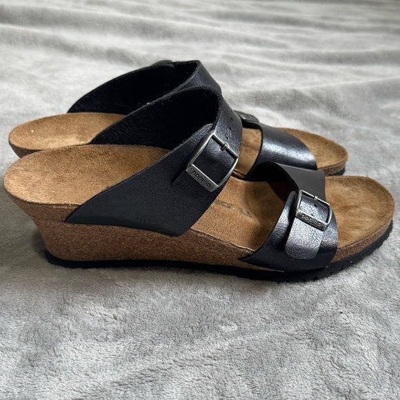 Papillio Shoes - Birkenstock Papillio Black Wedge Sandals